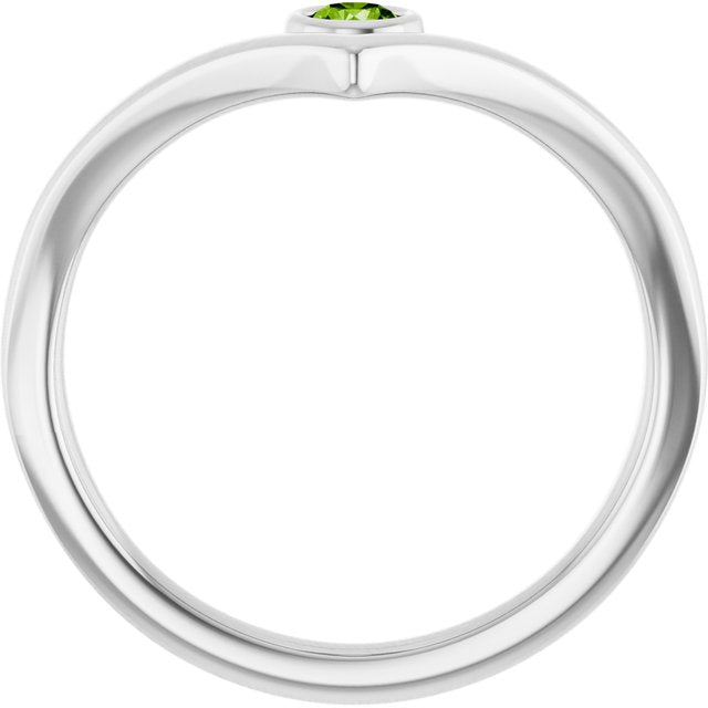 14k-white-natural-peridot-bezel-set-v-ring