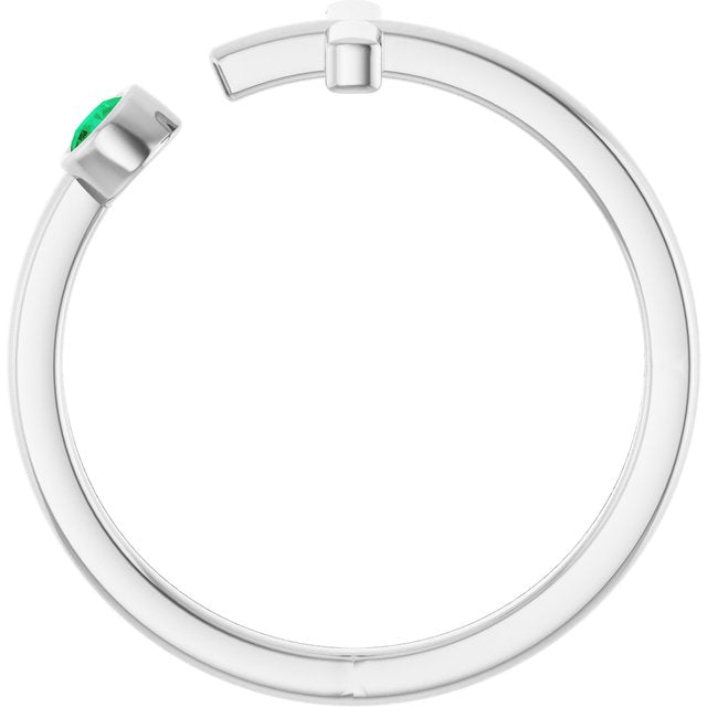 14k-white-lab-grown-emerald-negative-space-cross-ring