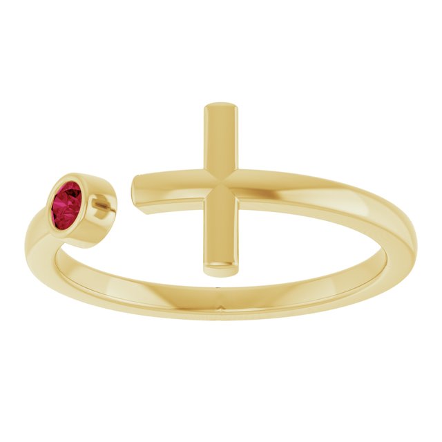 14k-yellow-lab-grown-ruby-negative-space-cross-ring