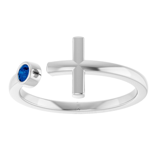 14k-white-natural-blue-sapphire-negative-space-cross-ring