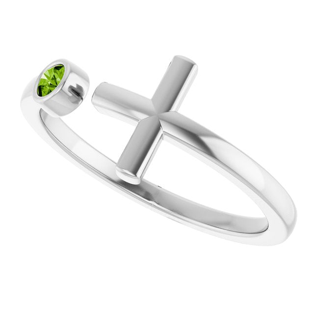 14k-white-natural-peridot-negative-space-cross-ring