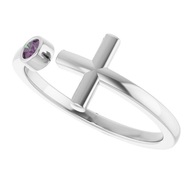 14k-white-lab-grown-alexandrite-negative-space-cross-ring