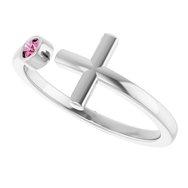 14k-white-natural-pink-tourmaline-negative-space-cross-ring