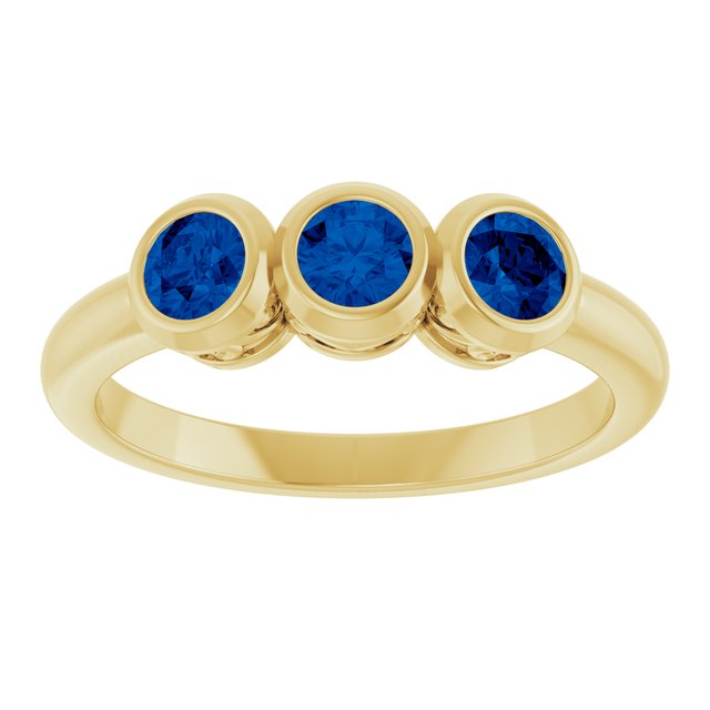 14k-yellow-gold-lab-grown-blue-sapphire-three-stone-bezel-set-ring