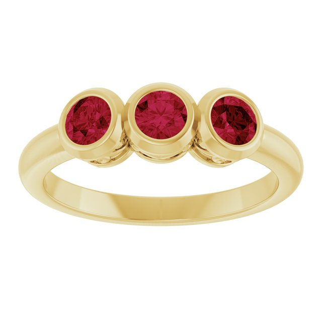 14k-yellow-gold-lab-grown-ruby-three-stone-bezel-set-ring