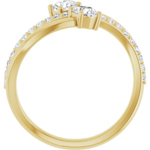 3/4 ct Diamond Two-Stone Bypass Ring