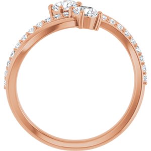 3/4 ct Diamond Two-Stone Bypass Ring