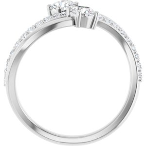 3/4 ct Diamond Two-Stone Bypass Ring
