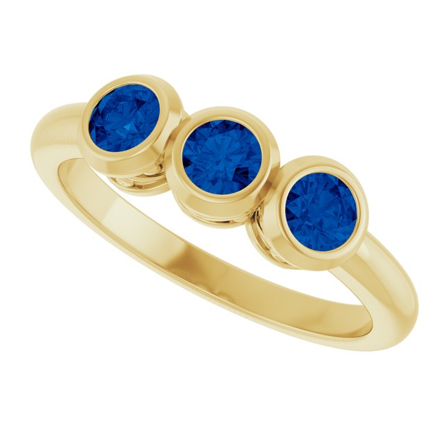 14k-yellow-gold-lab-grown-blue-sapphire-three-stone-bezel-set-ring