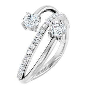 3/4 ct Diamond Two-Stone Bypass Ring