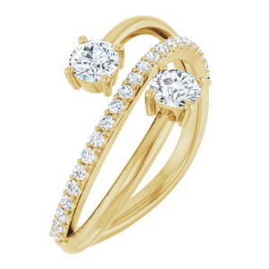 3/4 ct Diamond Two-Stone Bypass Ring