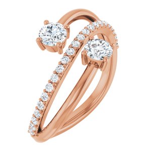 3/4 ct Diamond Two-Stone Bypass Ring