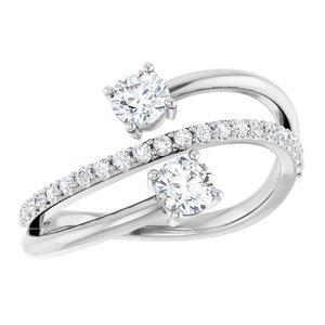 3/4 ct Diamond Two-Stone Bypass Ring