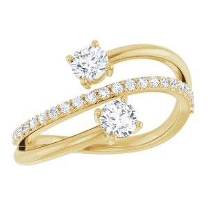 3/4 ct Diamond Two-Stone Bypass Ring