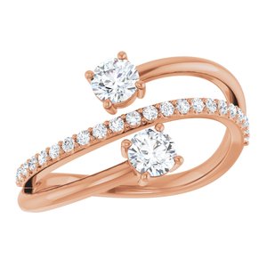 3/4 ct Diamond Two-Stone Bypass Ring