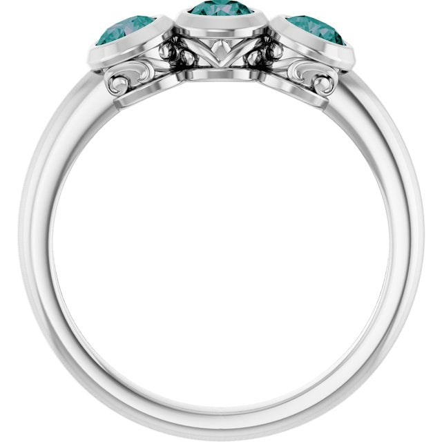platinum-lab-grown-alexandrite-three-stone-bezel-set-ring
