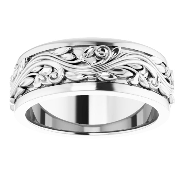 14k-white--floral-inlay-flat-band-size-7