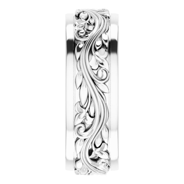 14k-white--floral-inlay-flat-band-size-7