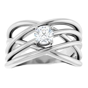 1/4 ct Diamond Solitaire Criss-Cross Ring