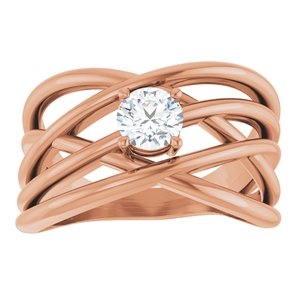 1/4 ct Diamond Solitaire Criss-Cross Ring