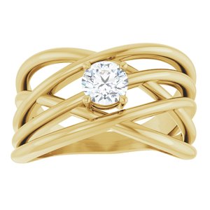 1/4 ct Diamond Solitaire Criss-Cross Ring