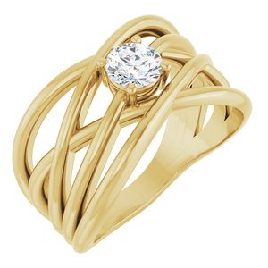 1/4 ct Diamond Solitaire Criss-Cross Ring