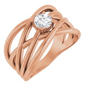 1/4 ct Diamond Solitaire Criss-Cross Ring