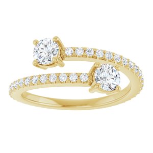 7/8 ct Diamond Two-Stone Bypass Ring