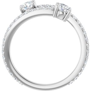 7/8 ct Diamond Two-Stone Bypass Ring