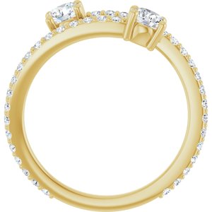 7/8 ct Diamond Two-Stone Bypass Ring
