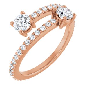 7/8 ct Diamond Two-Stone Bypass Ring