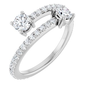 7/8 ct Diamond Two-Stone Bypass Ring