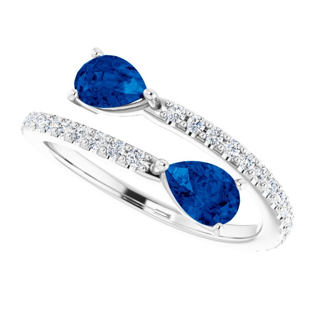 14k-white-lab-grown-blue-sapphire-&-1/3-ctw-natural-diamond-ring