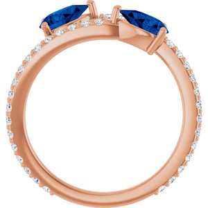 7/8 ct Diamond Two-Stone Bypass Ring