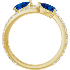 7/8 ct Diamond Two-Stone Bypass Ring