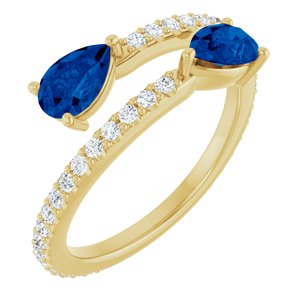 7/8 ct Diamond Two-Stone Bypass Ring
