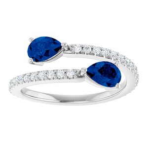 7/8 ct Diamond Two-Stone Bypass Ring