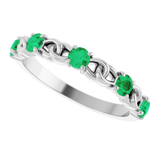 14k-white-natural-emerald-stackable-ring