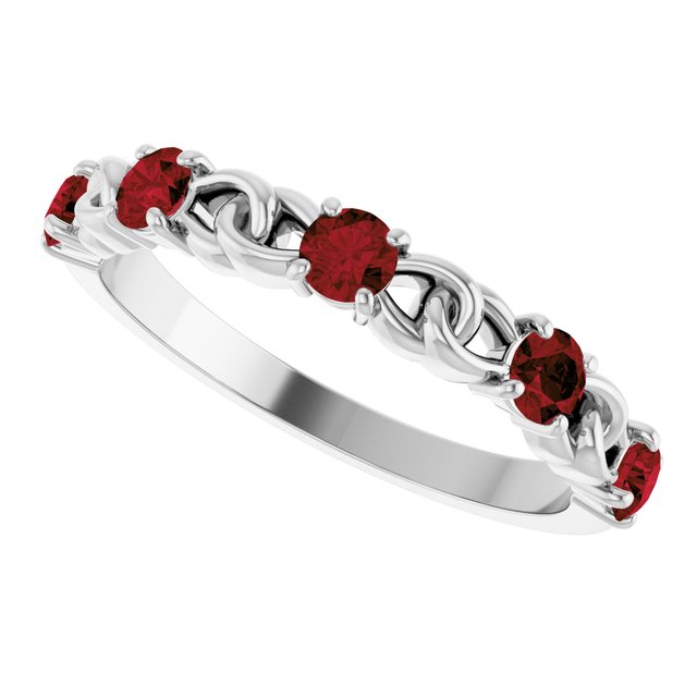 14k-white-natural-mozambique-garnet-stackable-ring