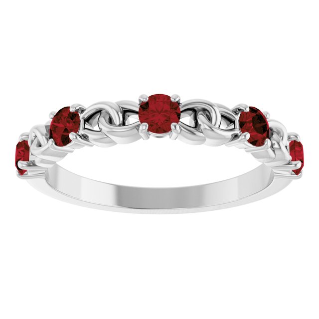 14k-white-natural-mozambique-garnet-stackable-ring