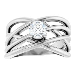 1/4 ct Diamond Solitaire Criss-Cross Ring