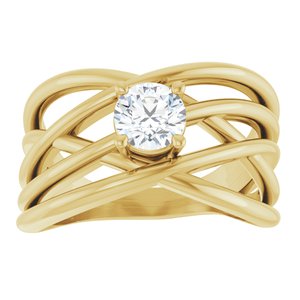 1/4 ct Diamond Solitaire Criss-Cross Ring