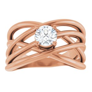 1/4 ct Diamond Solitaire Criss-Cross Ring