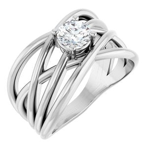 1/4 ct Diamond Solitaire Criss-Cross Ring