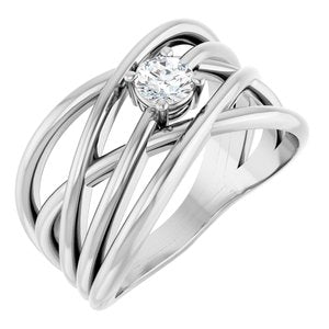 1/4 ct Diamond Solitaire Criss-Cross Ring
