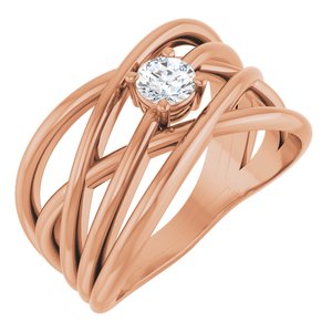 1/4 ct Diamond Solitaire Criss-Cross Ring