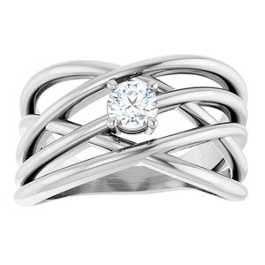 1/4 ct Diamond Solitaire Criss-Cross Ring