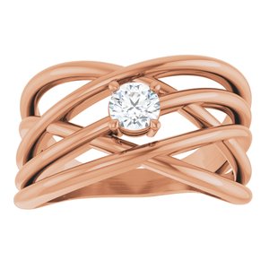 1/4 ct Diamond Solitaire Criss-Cross Ring