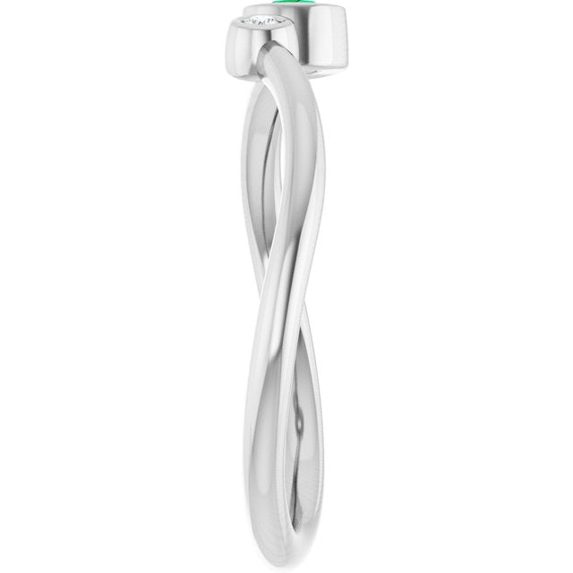 14k-white--lab-grown-emerald-&-.015-ct-natural-diamond-ring