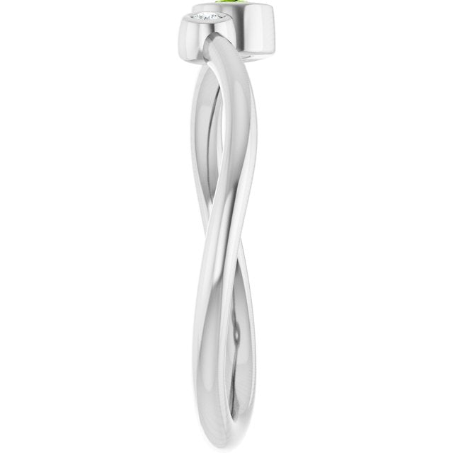 14k-white--natural-peridot-&-.015-ct-natural-diamond-ring